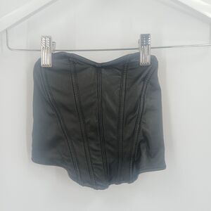 womens shein Black Corset Top Sleeveless Structured Bodice Size XXS